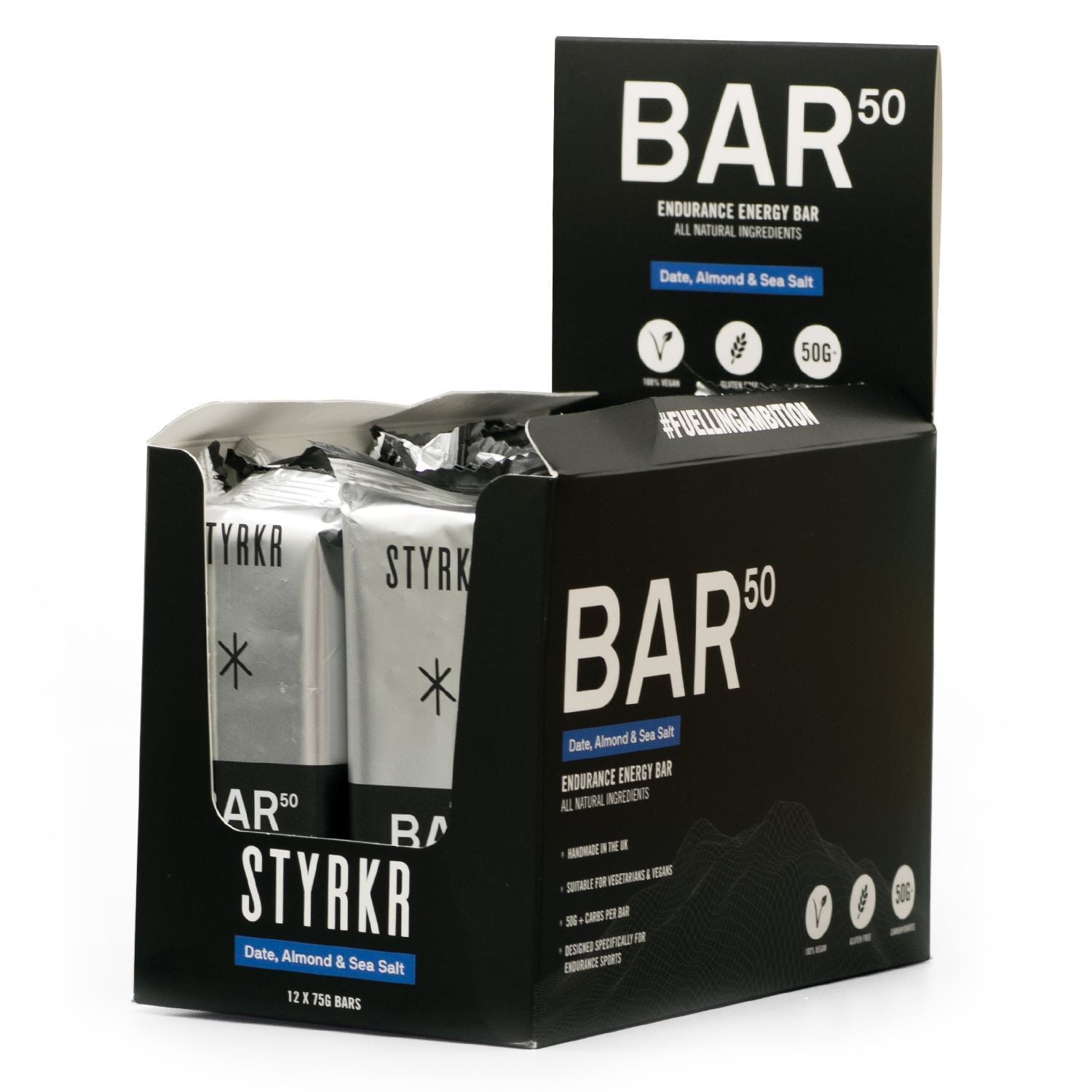 STYRKR Bar50 Vegan Energy Bar (12 x 65g)