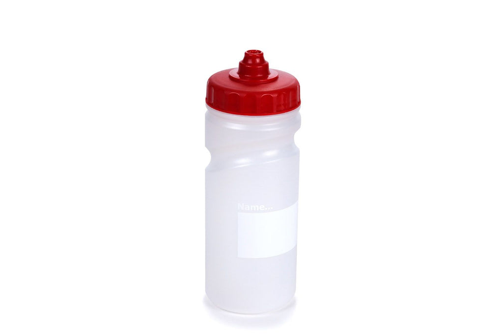 Clear education water bottle with ID block (multple sizes)