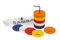 Small Round Rubber Flat Markers (4") - with stand and carry bag - multi coloured