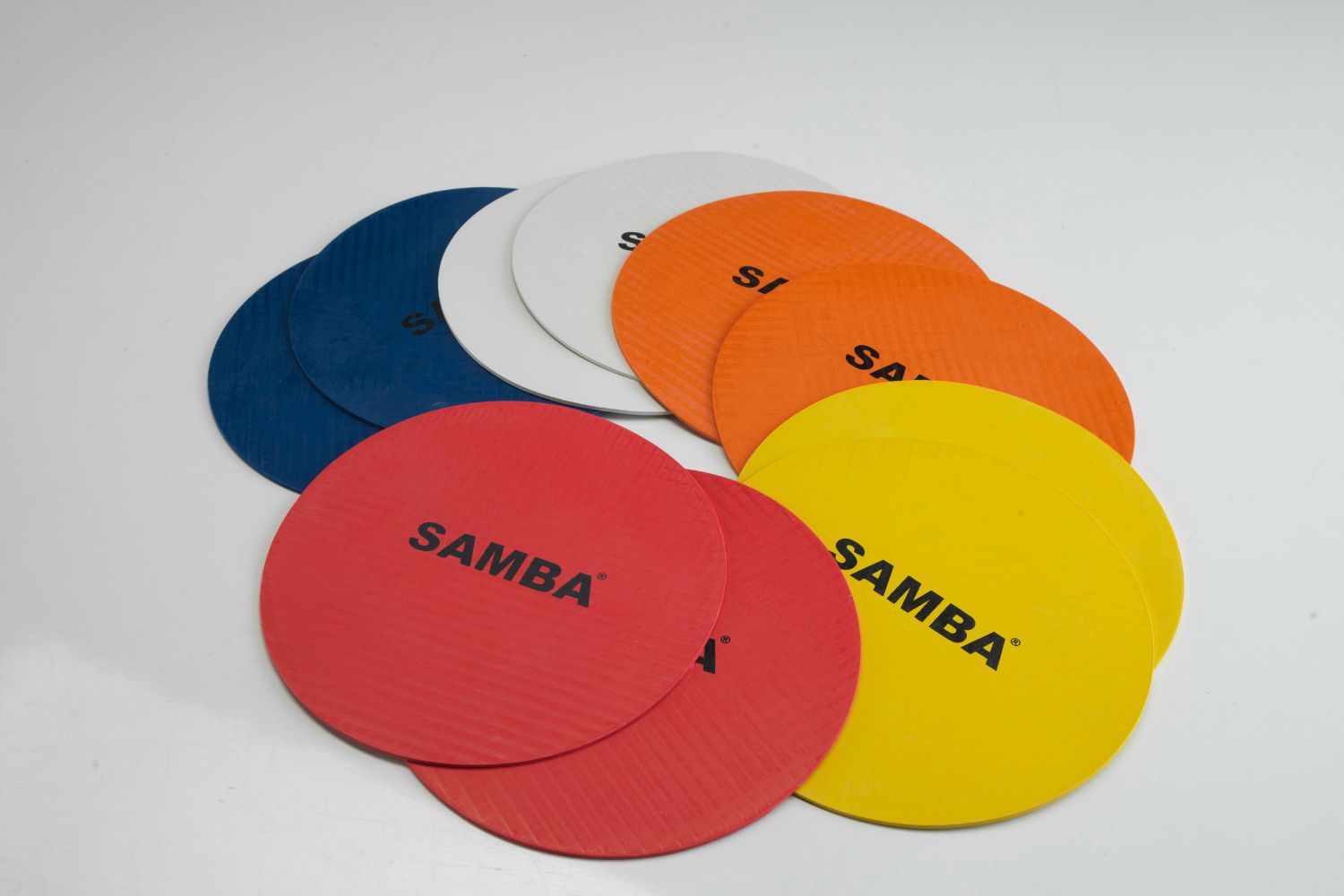 Round Rubber Flat Marker Discs - (8") - Multicoloured or White