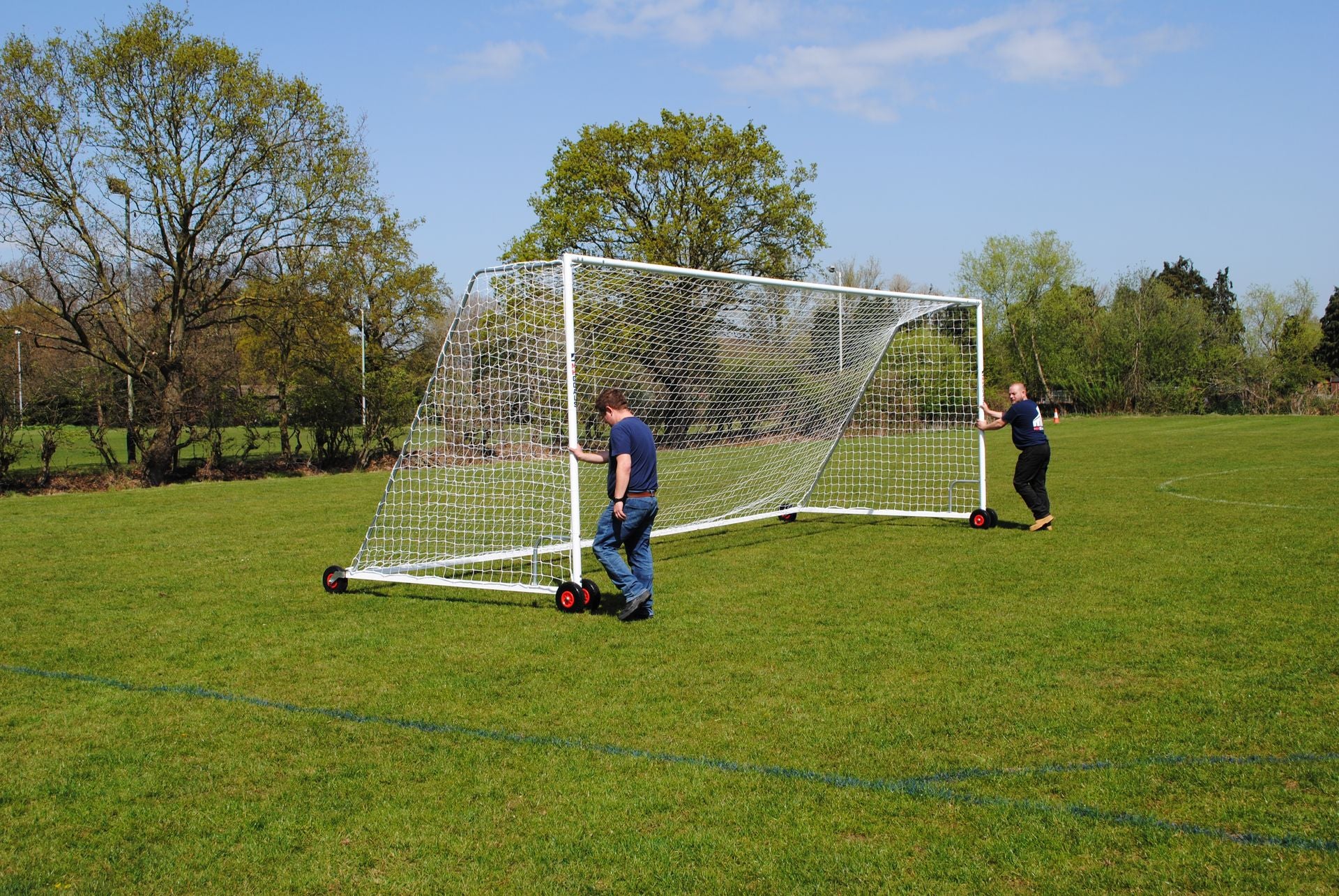 Senior Heavy Duty Wheeled Football Goal Package: 11-A-Side Freestanding Steel (Inlcuding VAT & Delivery)
