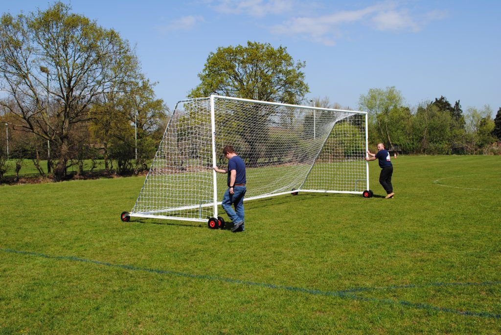 Youth Heavy Duty Wheeled Football Goal Package: 11-A-Side Freestanding Steel (Including VAT & Delivery)