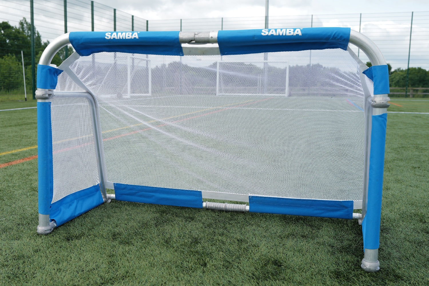 Samba 3v3 4ft x 2.5ft aluminium folding football goal with velcro mesh net