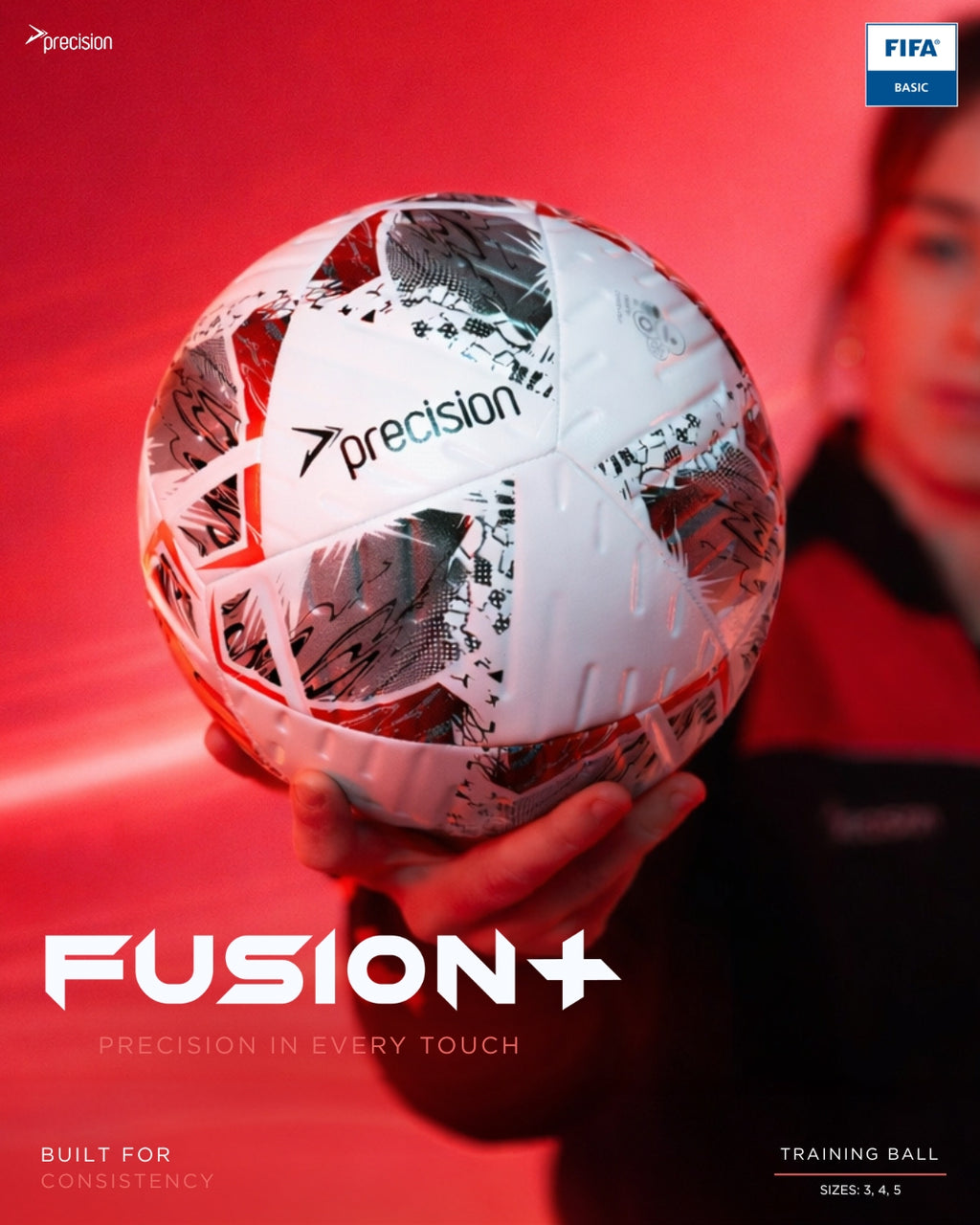 Precision Fusion+ FIFA Basic Training Ball | Size 3, 4 & 5