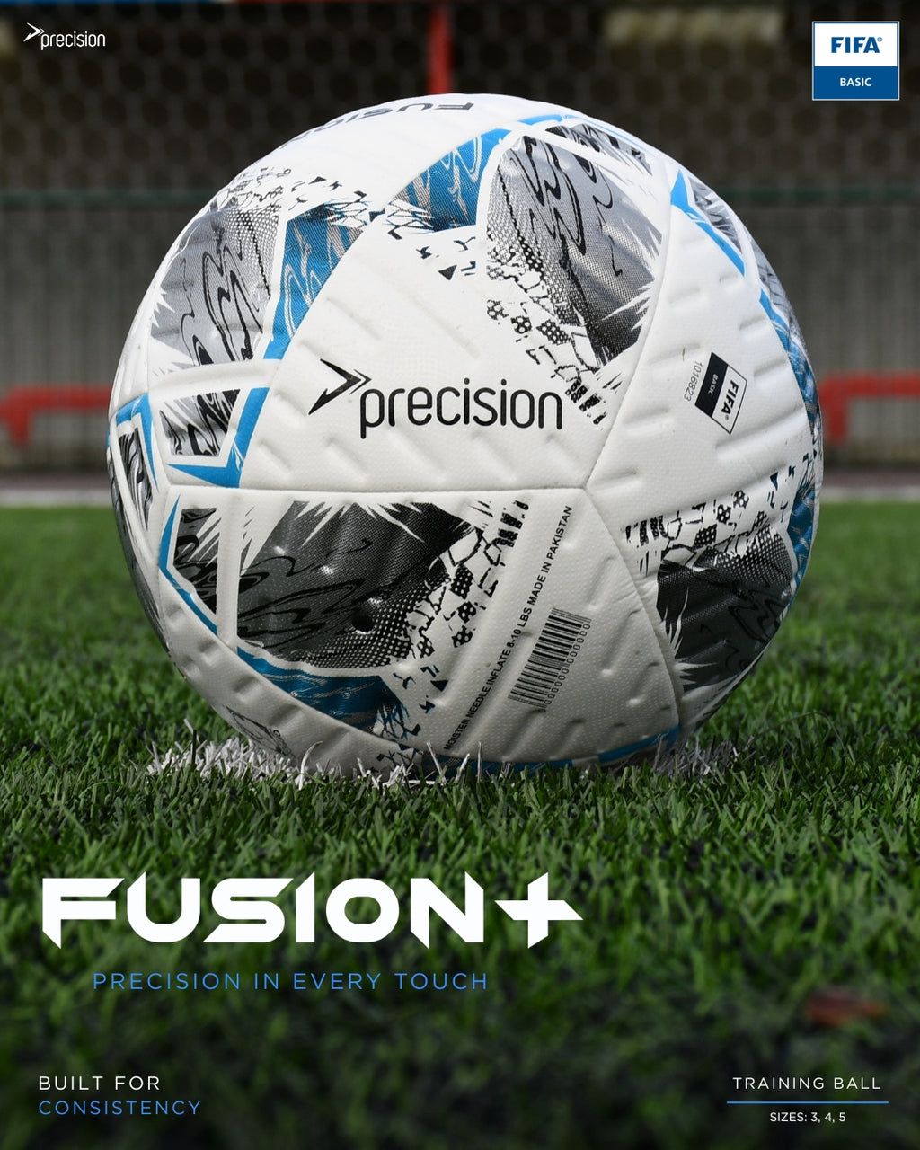 Precision Fusion+ FIFA Basic Training Ball | Size 3, 4 & 5