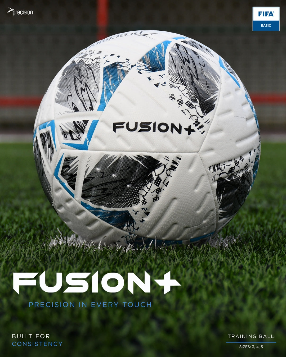 Precision Fusion+ FIFA Basic Training Ball | Size 3, 4 & 5