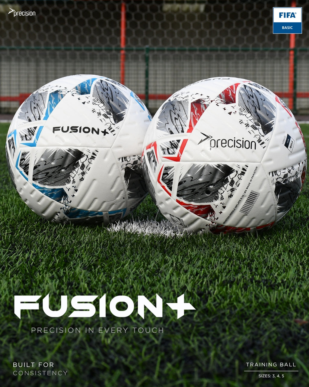 Precision Fusion+ FIFA Basic Training Ball | Size 3, 4 & 5